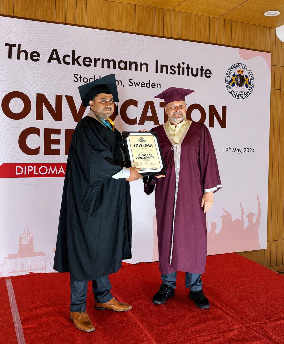Dr. Satyaketu Singh receiving his Master of Chiropractic diploma